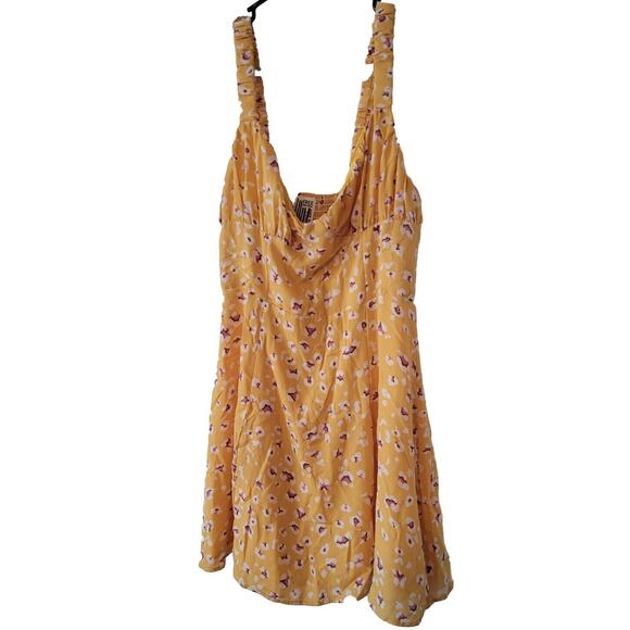 NEW Free People Medium Yellow Lost In You Floral Boho Midi Dress Flowy Summer - Picture 1 of 8